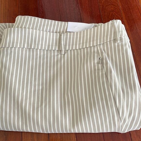 NEW Lane Bryant 4 Season Stripe Mid Rise Ankle Pants Size 26 Plus Slimming Tan - Picture 5 of 8